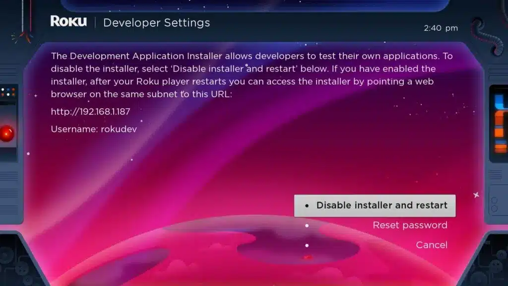 Enabling Developer Options on Roku