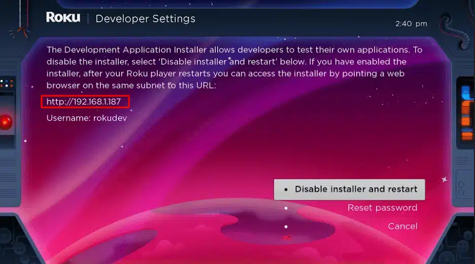 Enabling Developer Options on Roku